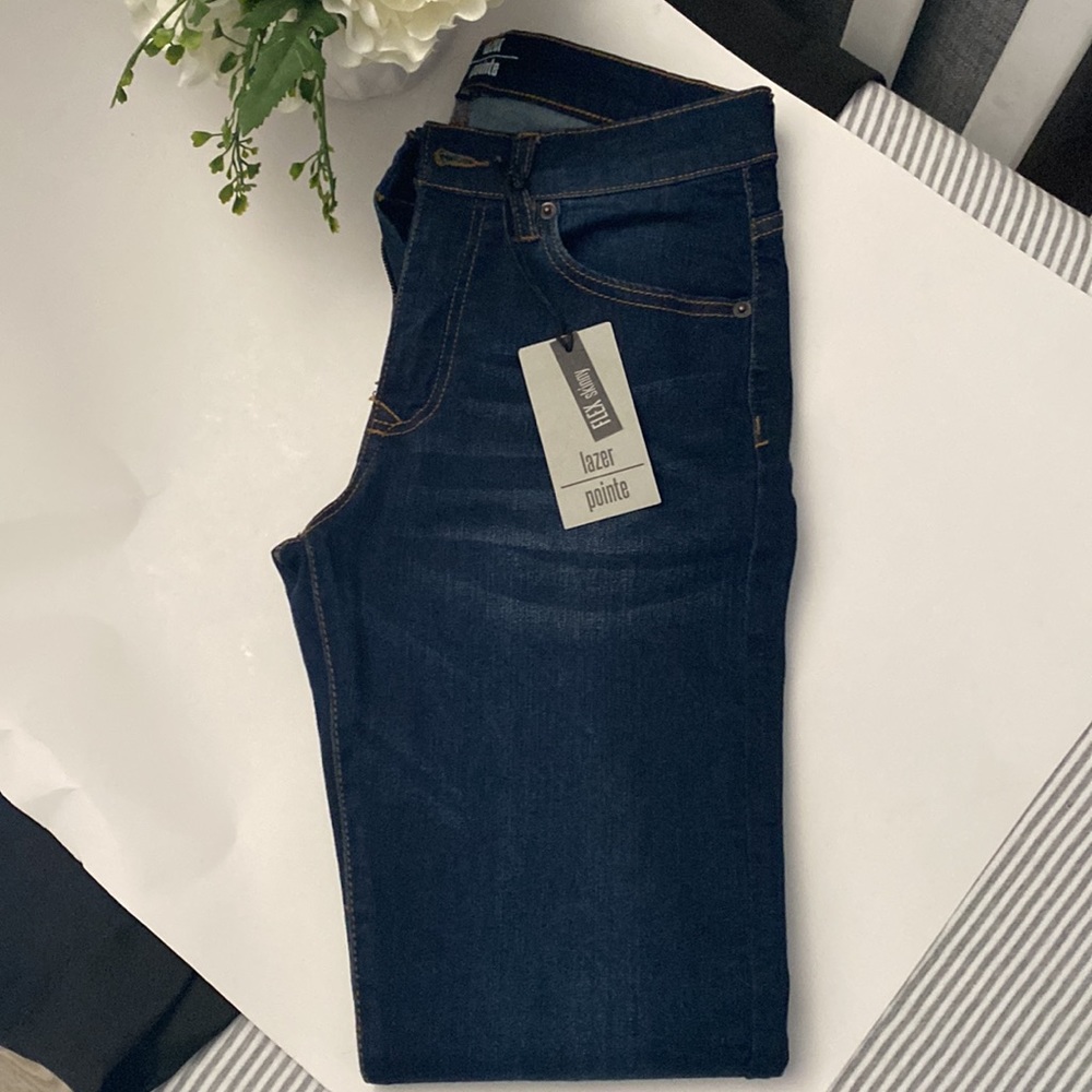 Dark Wash Lazer Pointe Slim Flex Jeans